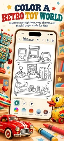 Retro Toy Box Coloring Book screenshot 1