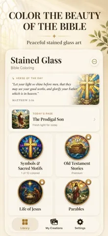 Stained Glass Bible Coloring screenshot 1
