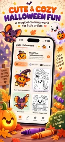 Cute Halloween Coloring Book screenshot 1