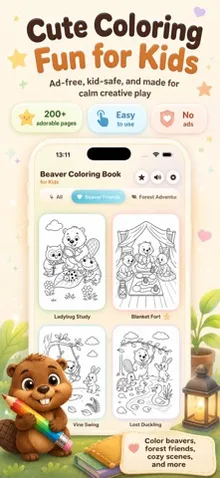 Beaver Coloring Book for Kids screenshot 1