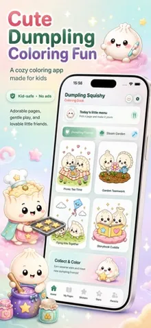 Dumpling Squishy Coloring Book screenshot 1
