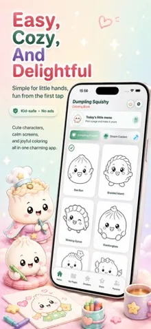 Dumpling Squishy Coloring Book screenshot 2