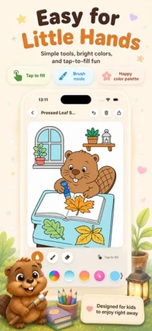 Beaver Coloring Book for Kids screenshot 2