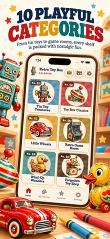 Retro Toy Box Coloring Book screenshot 2