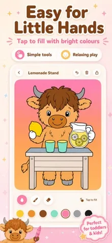 Highland Cow Coloring for Kids screenshot 2