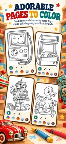 Retro Toy Box Coloring Book screenshot 3