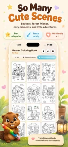 Beaver Coloring Book for Kids screenshot 3