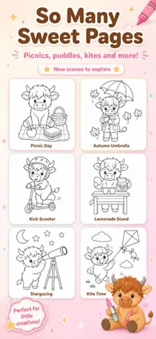 Highland Cow Coloring for Kids screenshot 3
