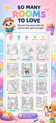 Tiny Rooms Coloring for Kids screenshot 3