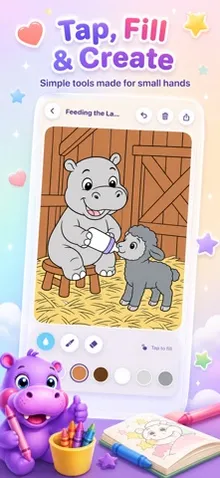 Baby Hippo: Kids Coloring Book screenshot 3