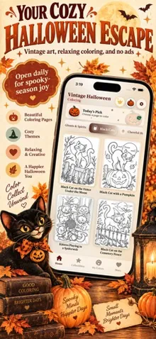 Vintage Halloween Coloring screenshot 5